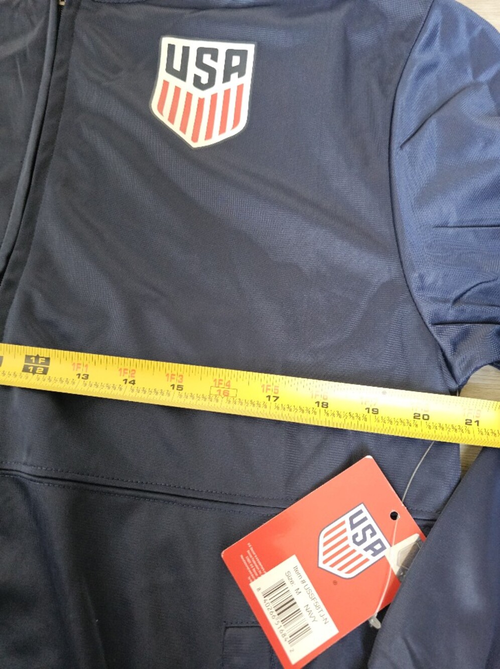 NWT USA Soccer Track Jacket Men's Size M Navy Blue USSF National Team Zip Up - Picture 10 of 16